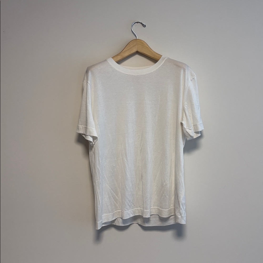H&M white silk cotton tee sz m medium tried on only